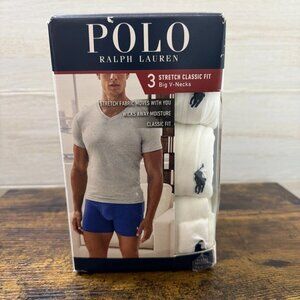 POLO RALPH LAUREN Big Man Classic Fit White Stretch Classic-3-Pack T-Shirt Sz 4X